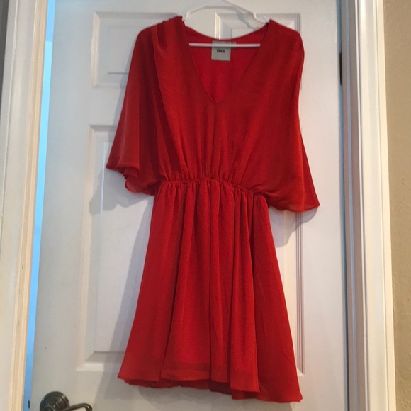 asos red silk dress